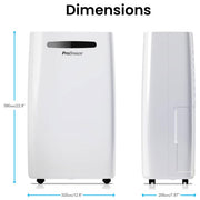 Pro Breeze 20L/Day Compressor Dehumidifier, Continuous Drainage, 24h Timer & Auto Defrost, Mould Remover & Moisture Absorber for Home Bathroom