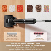 مكنسة وممسحة DREAME H15 Pro CarpetFlex اللاسلكية، مكنسة كهربائية للتنظيف الجاف والرطب بفرشاتين مزدوجتين للأرضيات الصلبة والسجاد