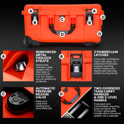 Nanuk 950 Waterproof Hard Case with Wheels and Cubed Foam - Orange 950S-010OR-0A0