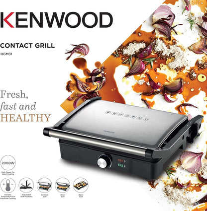 KENWOOD Grill 2000W Contact Health Grill Panini Press HGM31