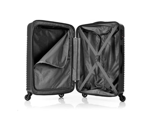 American Tourister Sky Park Suitcase, Small Size 55cm ABS Material Luggage Bag, 360° Spinner Wheels