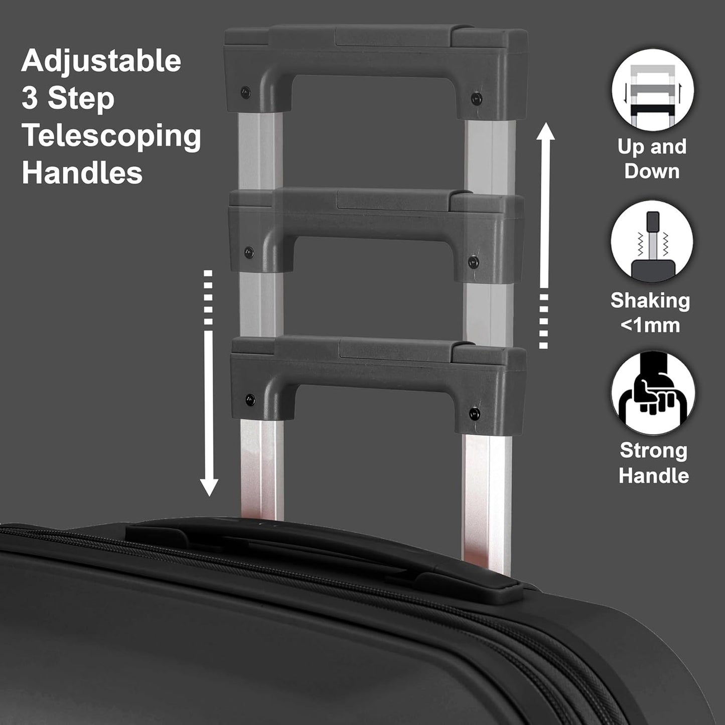 Cabinpro Expandable PP Fashion Trolley, Hard-Shell Spinner Luggage with 4 Twin Wheel and Double Zippers