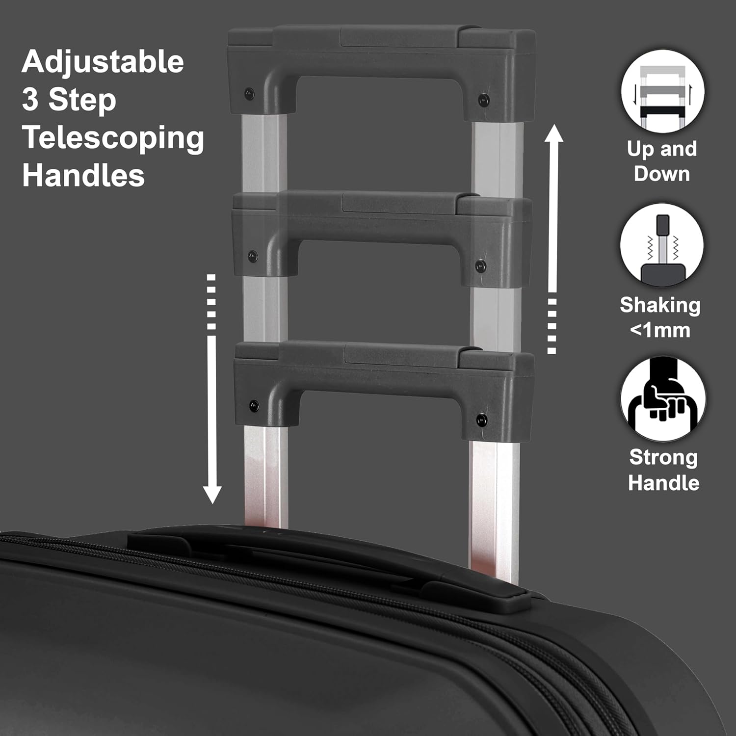Cabinpro Expandable PP Fashion Trolley, Hard-Shell Spinner Luggage with 4 Twin Wheel and Double Zippers