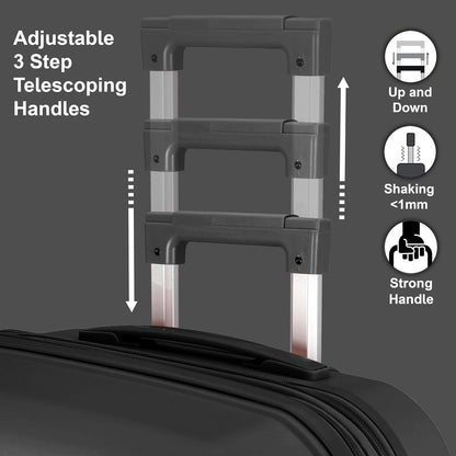 Cabinpro Expandable PP Fashion Trolley, Hard-Shell Spinner Luggage with 4 Twin Wheel and Double Zippers