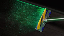 Dyson V15 Detect Absolute laser revealing dust on hard floor