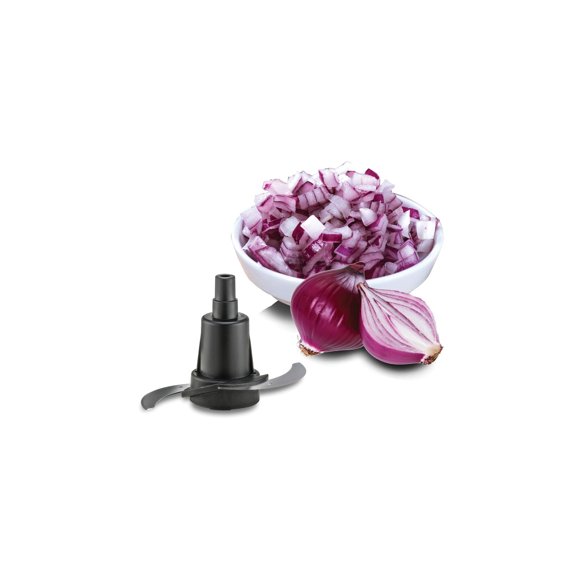 Black+Decker Food Processor chopping blade with onions
