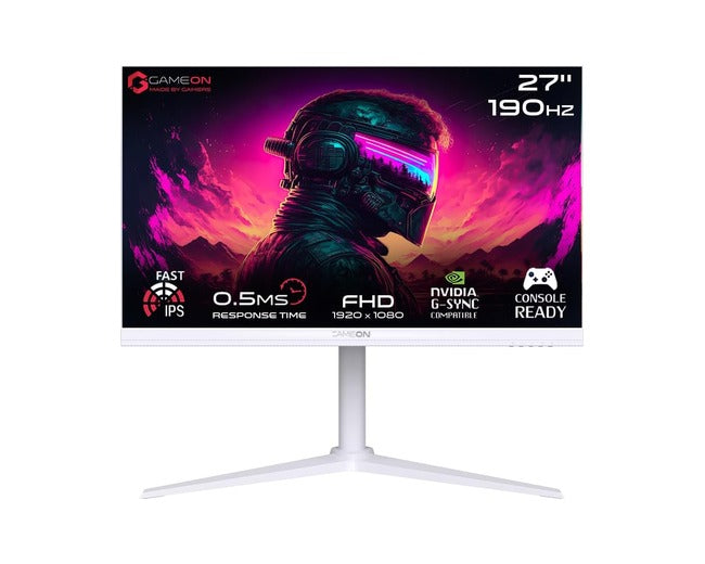 GameOn 27 Inch Artic Pro 190Hz White Gaming Monitor GOA27FHD190IPS