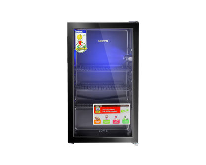 Geepas Showcase Chiller Single Door Display Fridge, Quick Cooling, LED Light Energy Efficient GSC1223