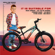 Leader Speedy Bike 20T Kids Cycle, Alloy Steel Material with 20 Inch Wheel Size