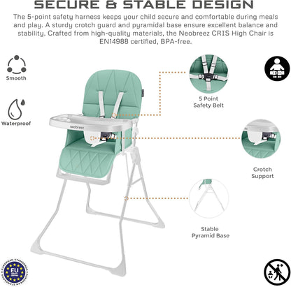 Neobreez CRIS Premium Baby High Chair, Adjustable Lightweight Easy Foldable, Capacity 5Kg