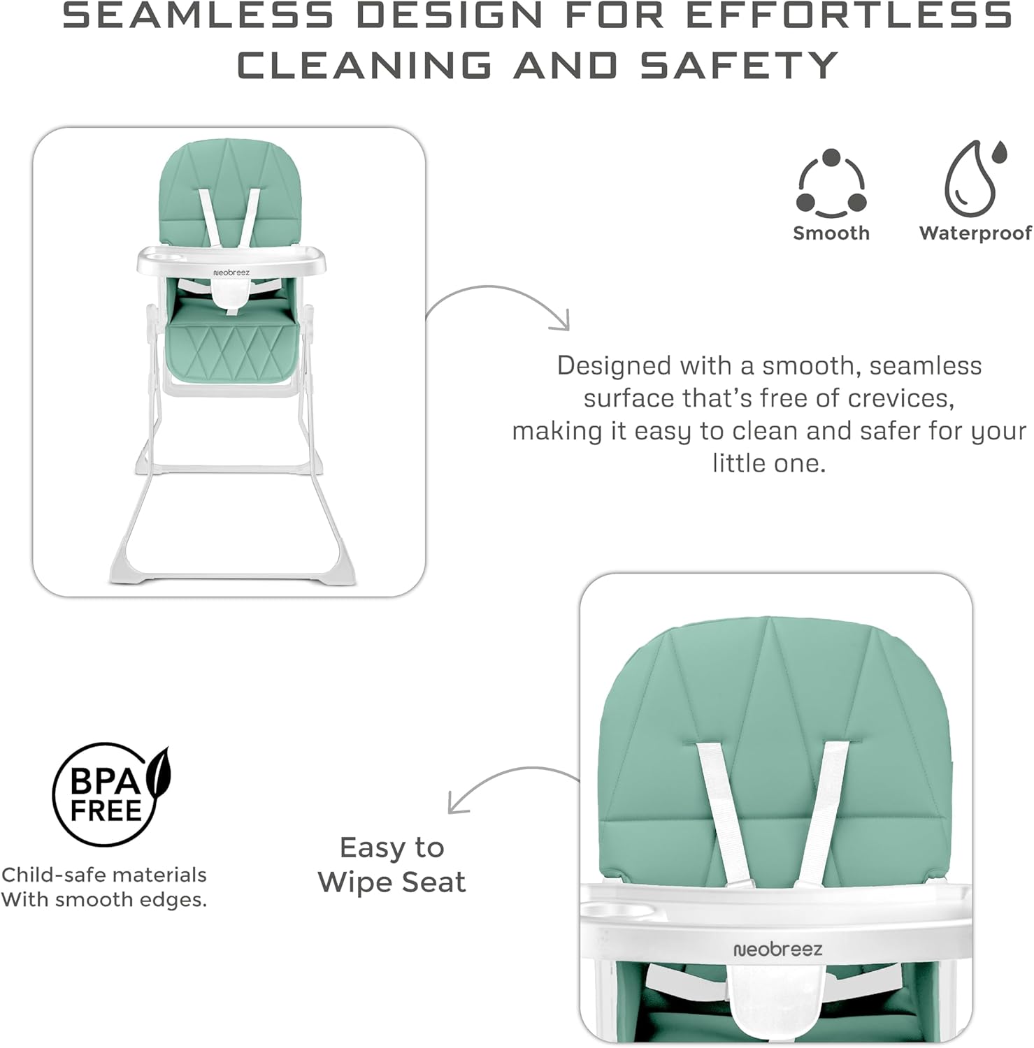 Neobreez CRIS Premium Baby High Chair, Adjustable Lightweight Easy Foldable, Capacity 5Kg