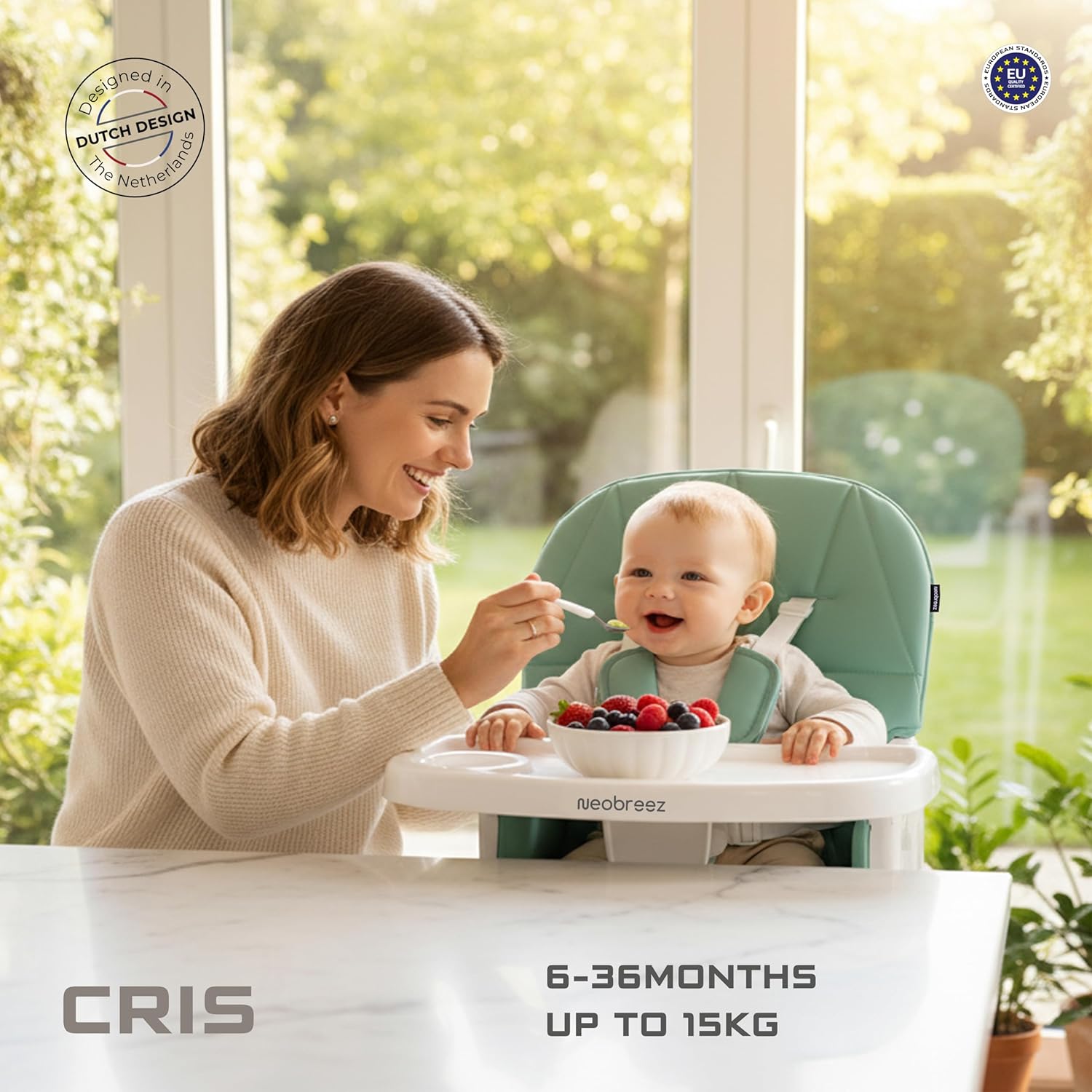 Neobreez CRIS Premium Baby High Chair, Adjustable Lightweight Easy Foldable, Capacity 5Kg