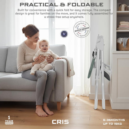 Neobreez CRIS Premium Baby High Chair, Adjustable Lightweight Easy Foldable, Capacity 5Kg