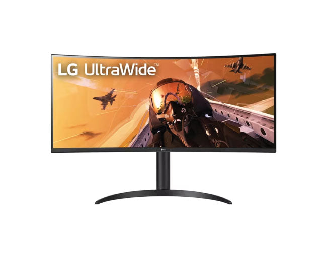 شاشة LG المنحنية فائقة الاتساع مقاس 34 بوصة بدقة QHD 1440 بكسل HDR10 160 هرتز ومنفذ USB Type-C 34WP75C-B