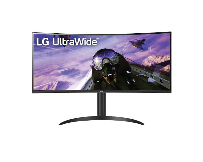 شاشة LG المنحنية فائقة الاتساع مقاس 34 بوصة بدقة QHD 1440P HDR Free Sync، ومعدل تحديث 160 هرتز 34WP65C-B