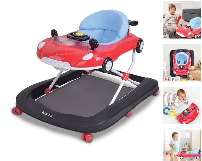 Nurtur 4 In 1 Baby Walker Multifunction Music, Adjustable 5 Height Position, Foldable Car Mould for Kids