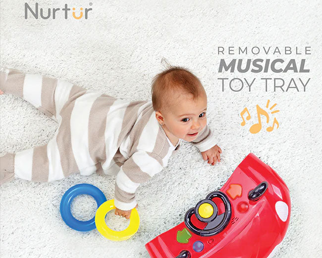Nurtur 4 In 1 Baby Walker Multifunction Music, Adjustable 5 Height Position, Foldable Car Mould for Kids