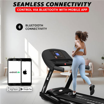 PowerMax Fitness 6HP BLDC Motor Treadmill, 120kg Capacity, Top speed 14kmph, 2 level Manual-Incline TD-M1