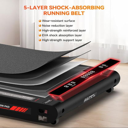 Sperax Walking Vibration Pad with Incline, 2.5HP Low Noise Under Desk Treadmill with App, Remote Control, 265 Lbs Capacity