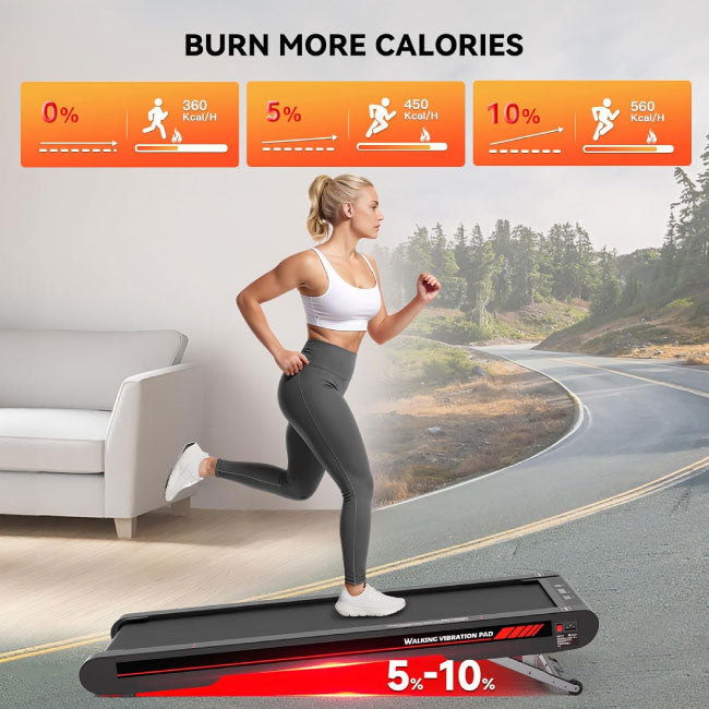 Sperax Walking Vibration Pad with Incline, 2.5HP Low Noise Under Desk Treadmill with App, Remote Control, 265 Lbs Capacity