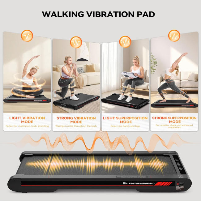 Sperax Walking Vibration Pad with Incline, 2.5HP Low Noise Under Desk Treadmill with App, Remote Control, 265 Lbs Capacity