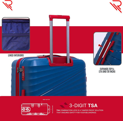Reflection Classy PP Suitcase 28 Inch, 4 360° Wheels and TSA Lock, Hardshell Telescopic Handle