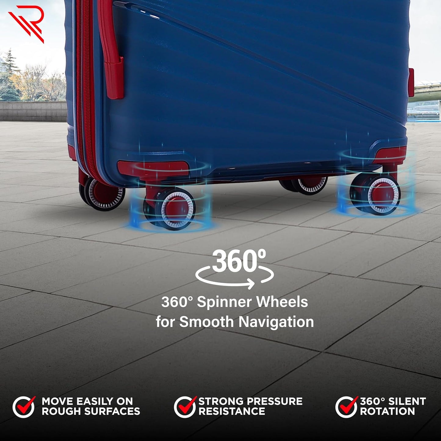 Reflection Classy PP Suitcase 28 Inch, 4 360° Wheels and TSA Lock, Hardshell Telescopic Handle