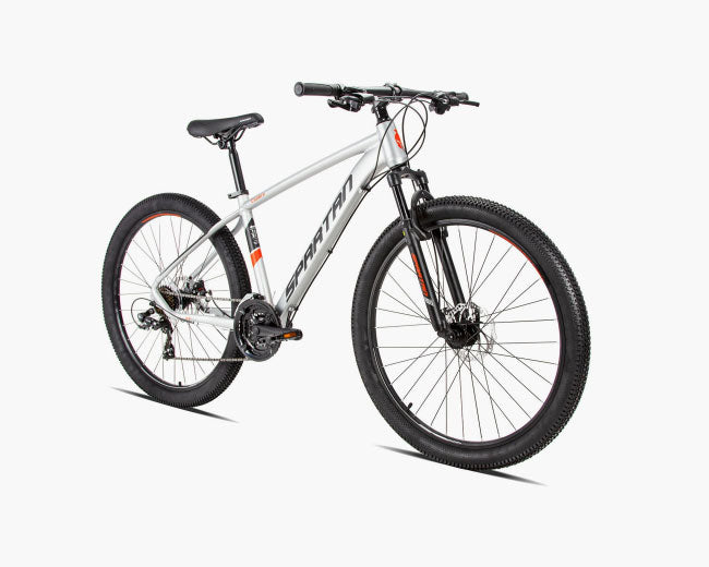 SPARTAN Calibre Hardtail Mountain Bicycle, Alloy Frame, Disc Brakes Shimano Shifters Silver