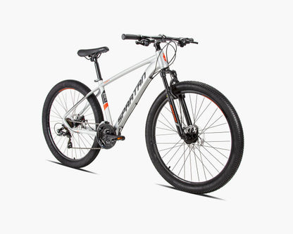 SPARTAN Calibre Hardtail Mountain Bicycle, Alloy Frame, Disc Brakes Shimano Shifters Silver