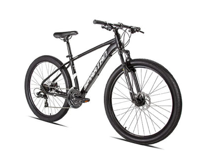 SPARTAN Calibre Hardtail Mountain Bicycle, Alloy Frame, Disc Brakes Shimano Shifters Charcoal Black