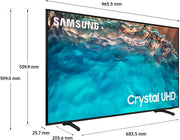 Samsung 43 Inch BU8000 UHD Crystal 4K HDR Smart TV 43BU8000