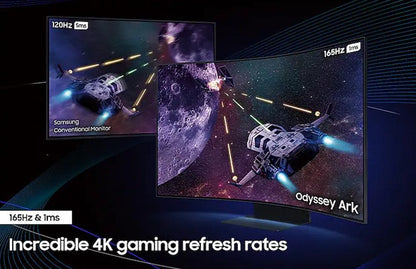 Samsung 55 Inch G97NC Odyssey Ark G9 2nd Gen Ultra HD 4K 165Hz Smart Curved Gaming Monitor
