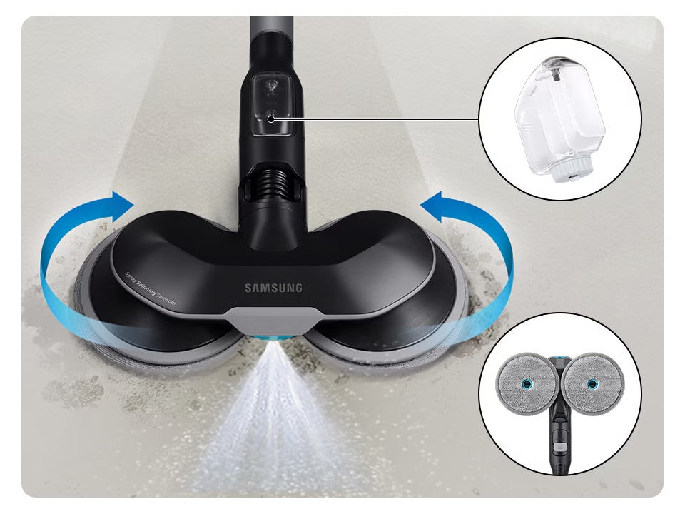 Samsung Jet 95 Pro 210W Cordless Stick Vacuum Cleaner with Pet Tool+ &amp; spray spinning sweeper