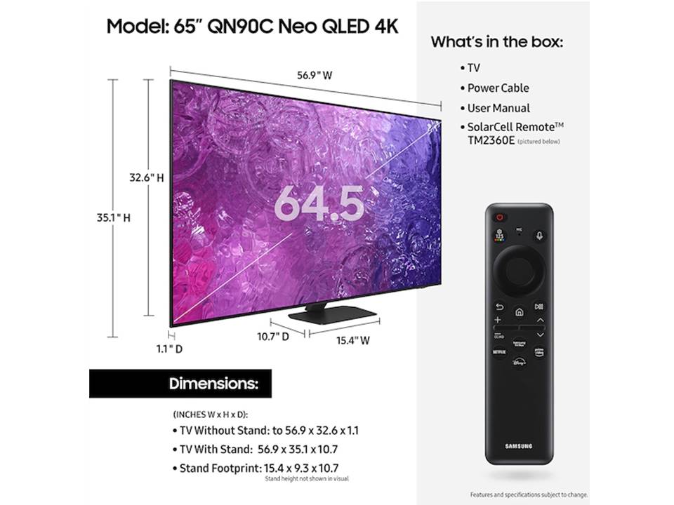 Samsung 65" QN90C Neo QLED 4K HDR Smart TV