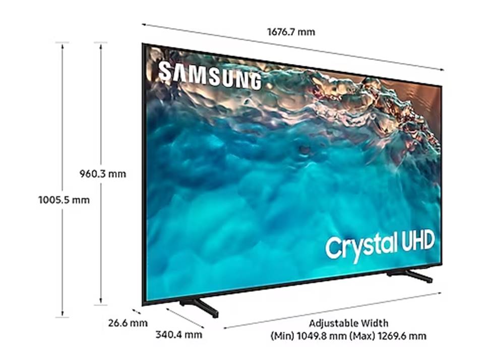 تلفزيون سامسونج الذكي 75 بوصة BU8005 كريستال UHD 4K HDR