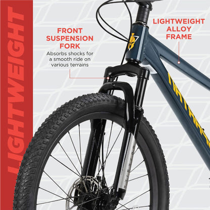Spartan Maverick 24 Inch Mountain Bike, 7-Speed Gear System, Perfect for Kids and Teens