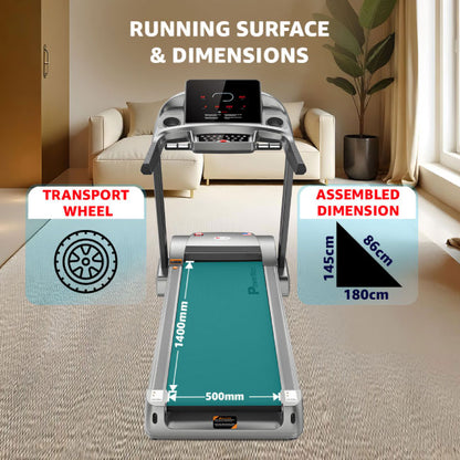 PowerMax Semi Auto Lubrication Treadmill with 3D Smart Touch Keys TDA-500