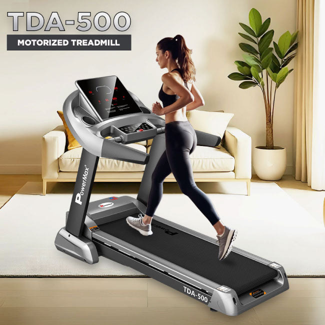 PowerMax Semi Auto Lubrication Treadmill with 3D Smart Touch Keys TDA-500