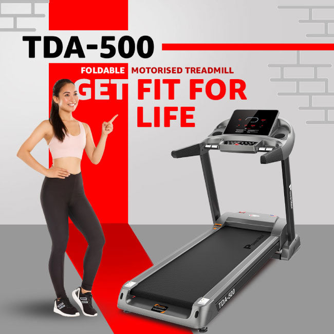 PowerMax Semi Auto Lubrication Treadmill with 3D Smart Touch Keys TDA-500
