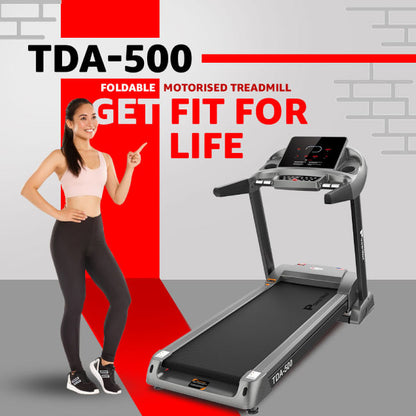 PowerMax Semi Auto Lubrication Treadmill with 3D Smart Touch Keys TDA-500