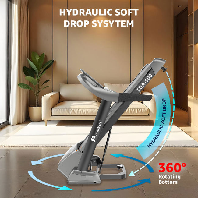 PowerMax Semi Auto Lubrication Treadmill with 3D Smart Touch Keys TDA-500