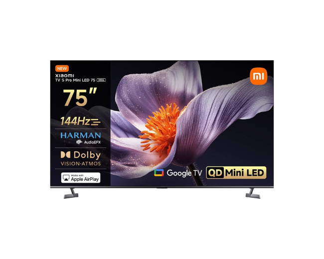 Xiaomi 75 Inch S Pro Mini LED 2026, Smart TV, 4K QD-Mini LED 144Hz Google TV