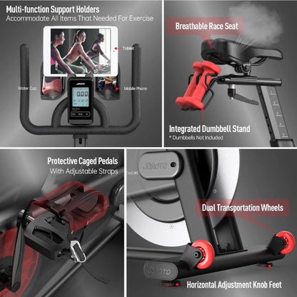 JOROTO X4S Bluetooth Exercise Bike, Indoor Cycling Bike, 330 Pounds Capacity