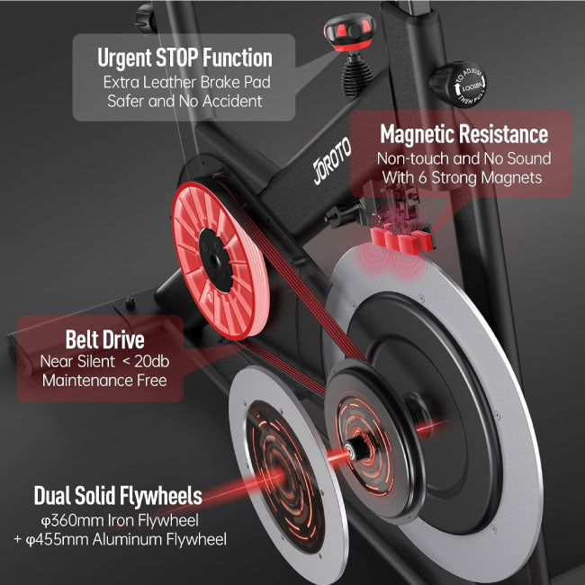 JOROTO X4S Bluetooth Exercise Bike, Indoor Cycling Bike, 330 Pounds Capacity