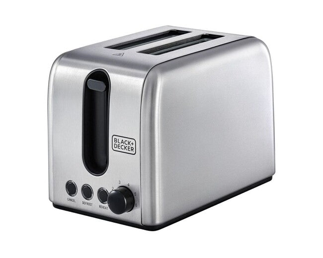 BLACK+DECKER 2-Slice Toaster 1050W Stainless Steel ET244-B5