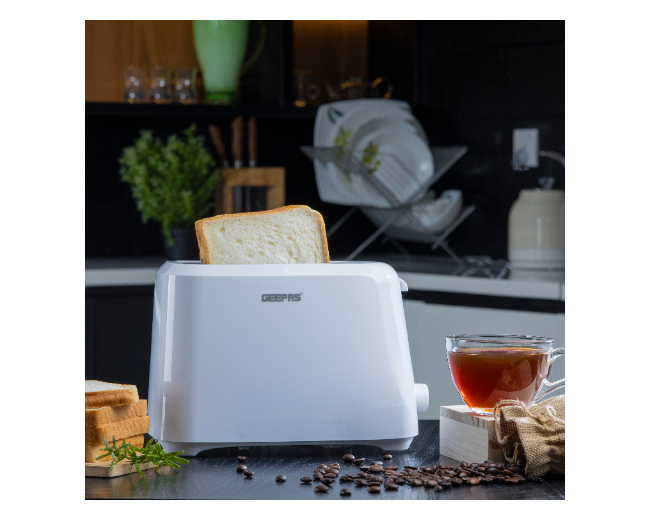 Geepas 2-Slice Bread Toaster GBT36515 - Adjustable Browning, Removable Crumb Tray