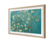 Samsung Modern Teak bezel on 32-inch The Frame TV, angled view; TV not included