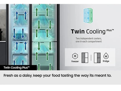 Samsung Family Hub™ SpaceMax™ RS6HA8891B1 American Style Smart Fridge Freezer - Black Stainless