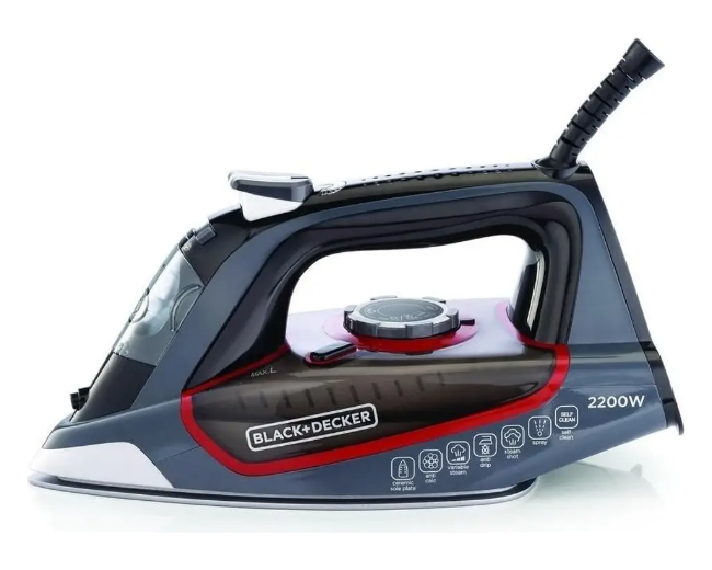 Black+Decker X2050-B5 2200W Steam Iron - Ceramic Soleplate, Vertical Steam, Self-Clean